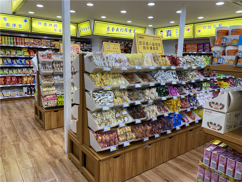 成都休閑零食店貨架,進(jìn)口零食貨架,休閑食品貨架