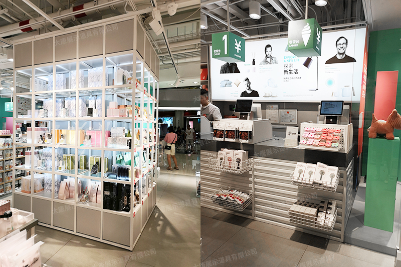湖北精品店貨架，NOME貨架，諾米陳列架，大唐展示貨架，北歐風(fēng)貨架，三元店貨架