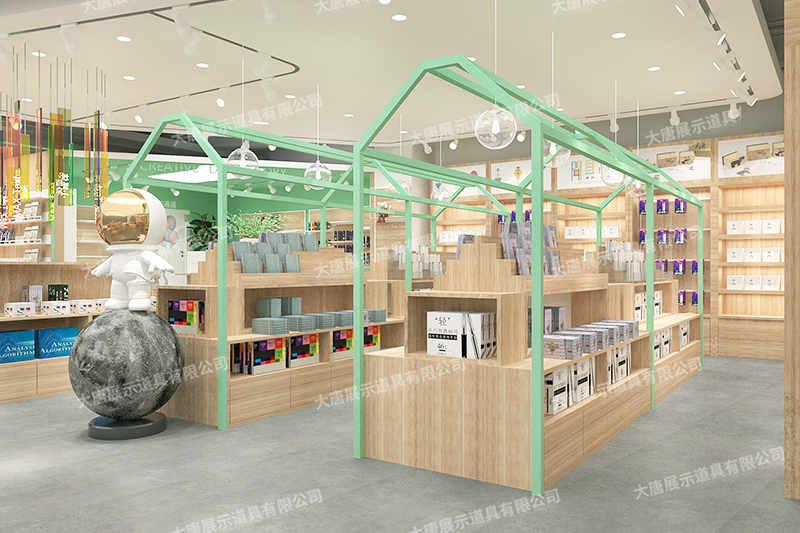 湖北文具店貨架，文具貨架， 文具店道具，文具中島柜， 文具店貨架靠墻，大唐展示貨架