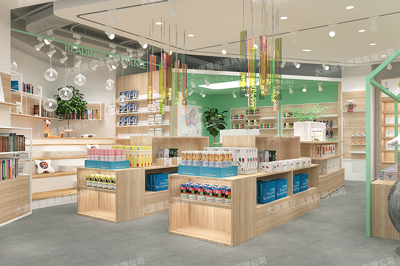 湛江文具店貨架，文具貨架， 文具店道具，文具中島柜， 文具店貨架靠墻，大唐展示貨架